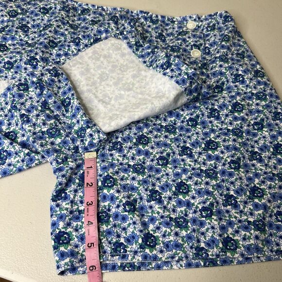 Vtg Basic Editions Womens Skort‎ Size 16 Blue Floral Cotton Built In Shorts Boho - Picture 7 of 10